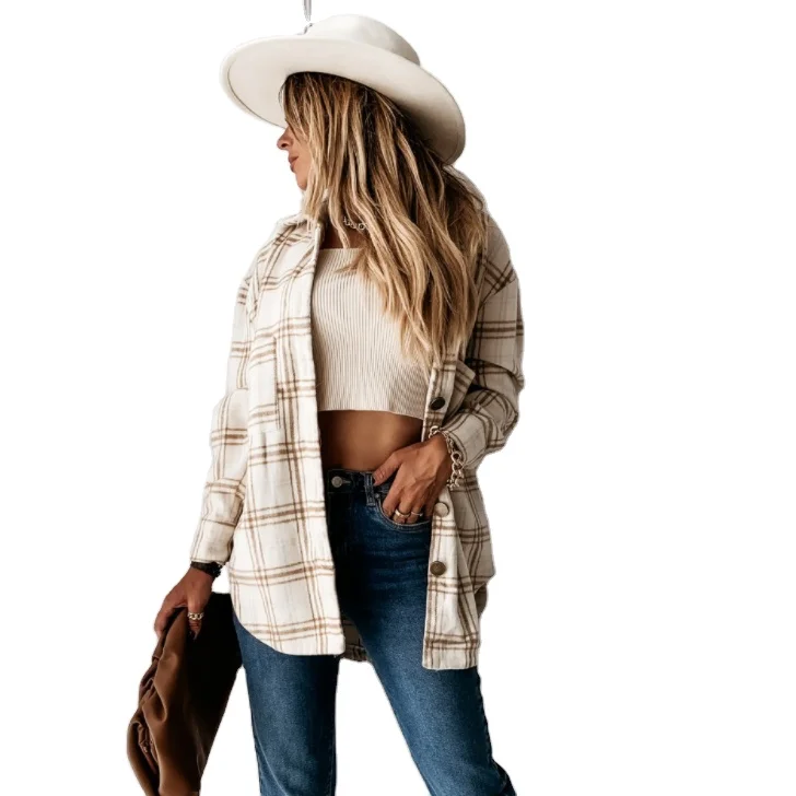 Autumn and Winter Loose Shirt Casual Retro Cardigan Plaid Long Sleeve Jacket Women Fashion Clothing Vintage Plaid Shirt
Autumn and Winter Loose Shirt Casual Retro Cardigan Plaid Long Sleeve Jacket Women Fashion Clothing Vintage Plaid Shirt