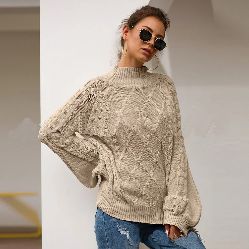 New fashion Half-high collar long sleeve loose heavy wool knit sweater for women large size vintage jumper female
New fashion Half-high collar long sleeve loose heavy wool knit sweater for women large size vintage jumper female