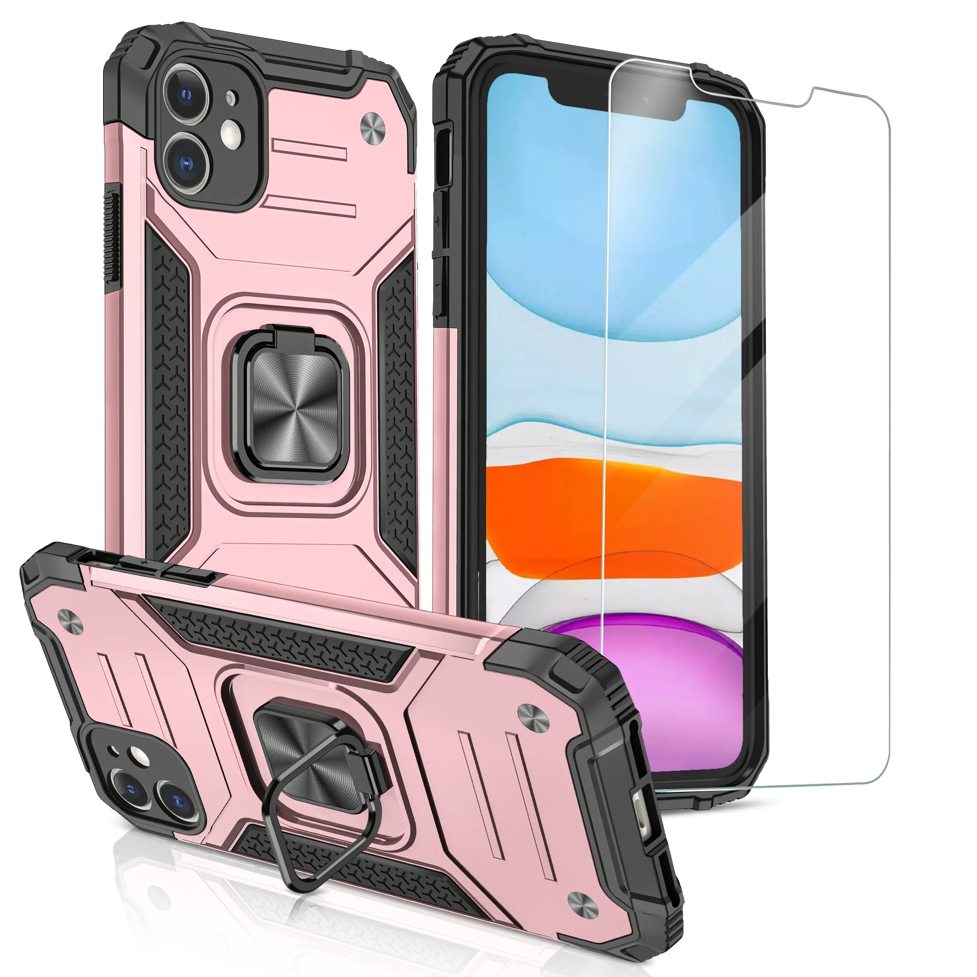 Shockproof Phone Case with HD Screen Protector 3 in 1 Ring Holder Cellphone Case for iPhone 12/11/Xs Max/Xs/Xr Back Cover, Multi colors
Shockproof Phone Case with HD Screen Protector 3 in 1 Ring Holder Cellphone Case for iPhone 12/11/Xs Max/Xs/Xr Back Cover, Multi colors