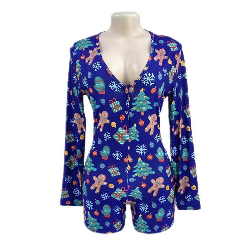 Samwestart Hot Selling Women Sexy Printed Romper Nightwear Plus Size Long Sleeve Adult Onesie Christmas Pajamas, Customized color
Samwestart Hot Selling Women Sexy Printed Romper Nightwear Plus Size Long Sleeve Adult Onesie Christmas Pajamas, Customized color