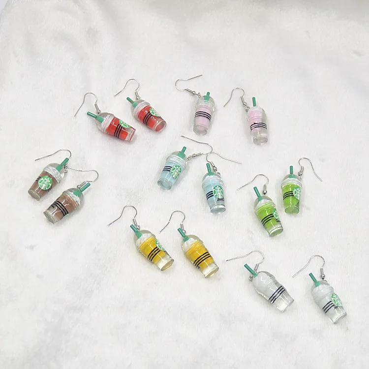 Fashion Funny Simulation Funny Star Ice Coffee Cup Resin Personality Earrings Ear Hook, Picture shows
Fashion Funny Simulation Funny Star Ice Coffee Cup Resin Personality Earrings Ear Hook, Picture shows