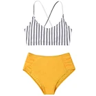 High Quality Wholesale Sexy Sling Bikini Beachwear High Waist Criss-Cross Swimwear Female Sexy Swimsuit