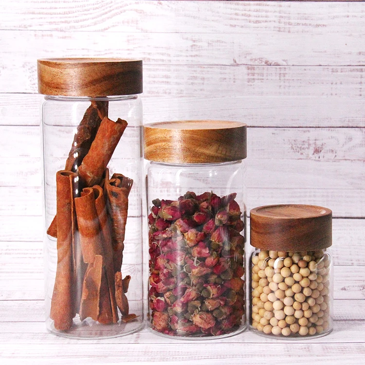 High Quality Kitchen Borosilicate Container Set Glass Storage Jar With Wooden Bamboo Top
High Quality Kitchen Borosilicate Container Set Glass Storage Jar With Wooden Bamboo Top