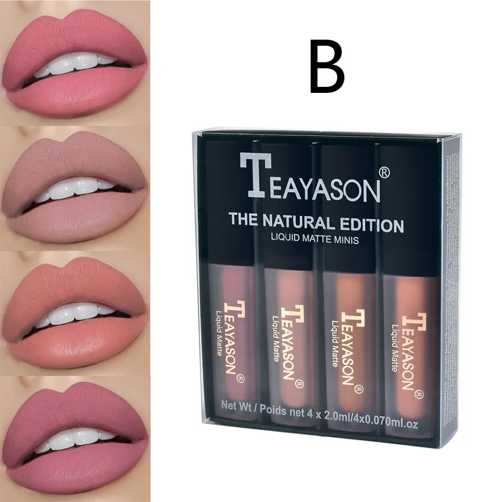 4 Colors/set Makeup Lips Paint Lipstick Matte Waterproof Long Lasting Tint Lip Gloss Beauty Maquiagem, Muliti-color
4 Colors/set Makeup Lips Paint Lipstick Matte Waterproof Long Lasting Tint Lip Gloss Beauty Maquiagem, Muliti-color