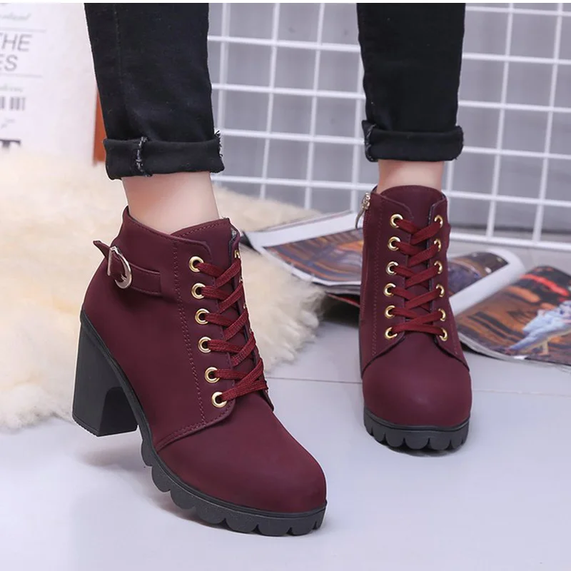 Plus Size Ankle Boots Women Platform High Heels Women's Boots Buckle Shoes Thick Heel Short Boot Ladies Drop Shipping, As pictures
Plus Size Ankle Boots Women Platform High Heels Women's Boots Buckle Shoes Thick Heel Short Boot Ladies Drop Shipping, As pictures