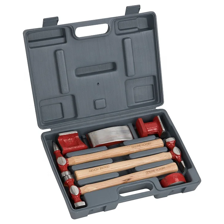 OK-TOOLS HA5004B High quality 7-Piece Auto Body Repair Kit with Carbon Steel Hammer Heads and Dollies on Wood Handle
OK-TOOLS HA5004B High quality 7-Piece Auto Body Repair Kit with Carbon Steel Hammer Heads and Dollies on Wood Handle