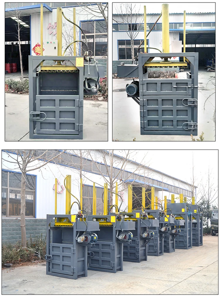 PET bottle waste paper plastic cardboard carton box used colthes baling press machine baler.jpg