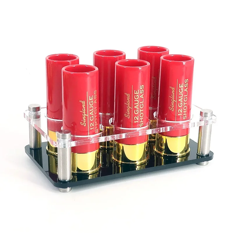12 Gauge Shotgun Shell Shot Glass Set of 6 Shot Glasses with Acrylic Cup Holder Service Tray for Barware Brandy Vodka Tequila, Red, black, yellow, green
12 Gauge Shotgun Shell Shot Glass Set of 6 Shot Glasses with Acrylic Cup Holder Service Tray for Barware Brandy Vodka Tequila, Red, black, yellow, green