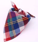 Wholesale custom small big plaid pet neckwear triangle bandana for pet cats and puppies
