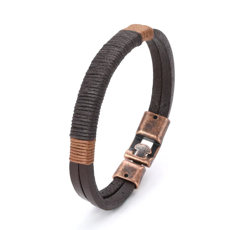 Fashion Vintage Double Layer Genuine Leather Bracelet Retro PU Leather Bracelet for Men Unisex, Picture
Fashion Vintage Double Layer Genuine Leather Bracelet Retro PU Leather Bracelet for Men Unisex, Picture