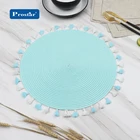 Placemats Placemat Chinese Wholesale New Designs PP Woven Tasseled Placemats Wedding Placemats
