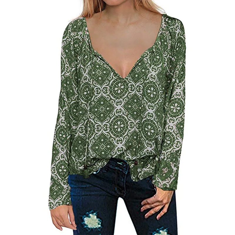 2021 Boho Women's Blouses Long Sleeve V Neck Vintage Floral Printed Chiffon Loose Shirts Side Splits Flowy Top vetement femme
2021 Boho Women's Blouses Long Sleeve V Neck Vintage Floral Printed Chiffon Loose Shirts Side Splits Flowy Top vetement femme