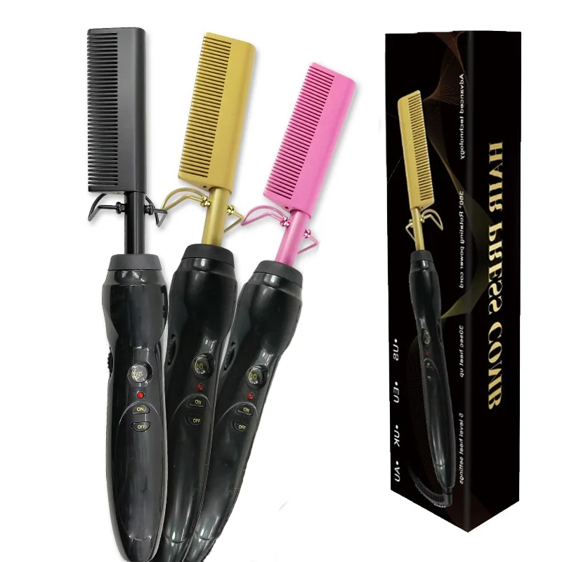 50% OFF Wholesale Electric Custom Hot Comb Hair Curler Brush Heat Flat Iron Hair Straightener Comb, Black+gold
50% OFF Wholesale Electric Custom Hot Comb Hair Curler Brush Heat Flat Iron Hair Straightener Comb, Black+gold