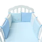 Cotton thick cartoon embroidered safe and comfortable boy padded crib bumper baby bedding set