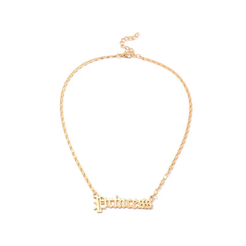 Zinc Alloy Gold Metal Women Gold Name PRINCESS Letter Pendant Jewelry Necklace For Girl, Gold color
Zinc Alloy Gold Metal Women Gold Name PRINCESS Letter Pendant Jewelry Necklace For Girl, Gold color
