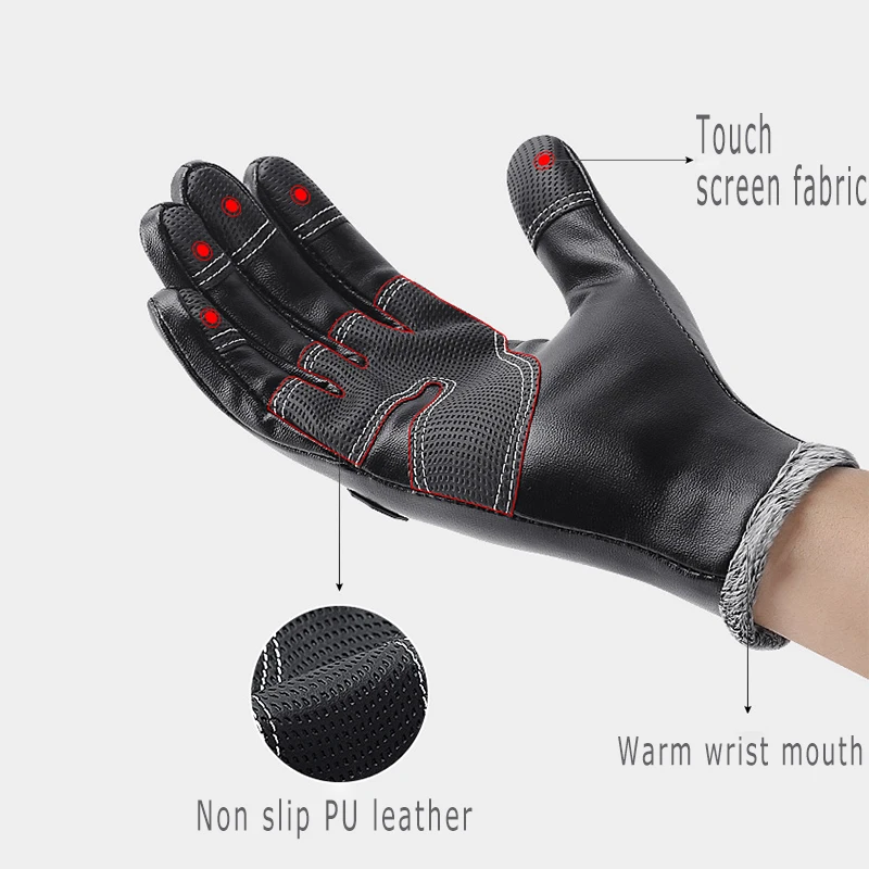 Outdoor sports touch screen Plush warm gloves racing motorcycle bicycle gloves wind proof waterproof zipper leather gloves, Black
Outdoor sports touch screen Plush warm gloves racing motorcycle bicycle gloves wind proof waterproof zipper leather gloves, Black