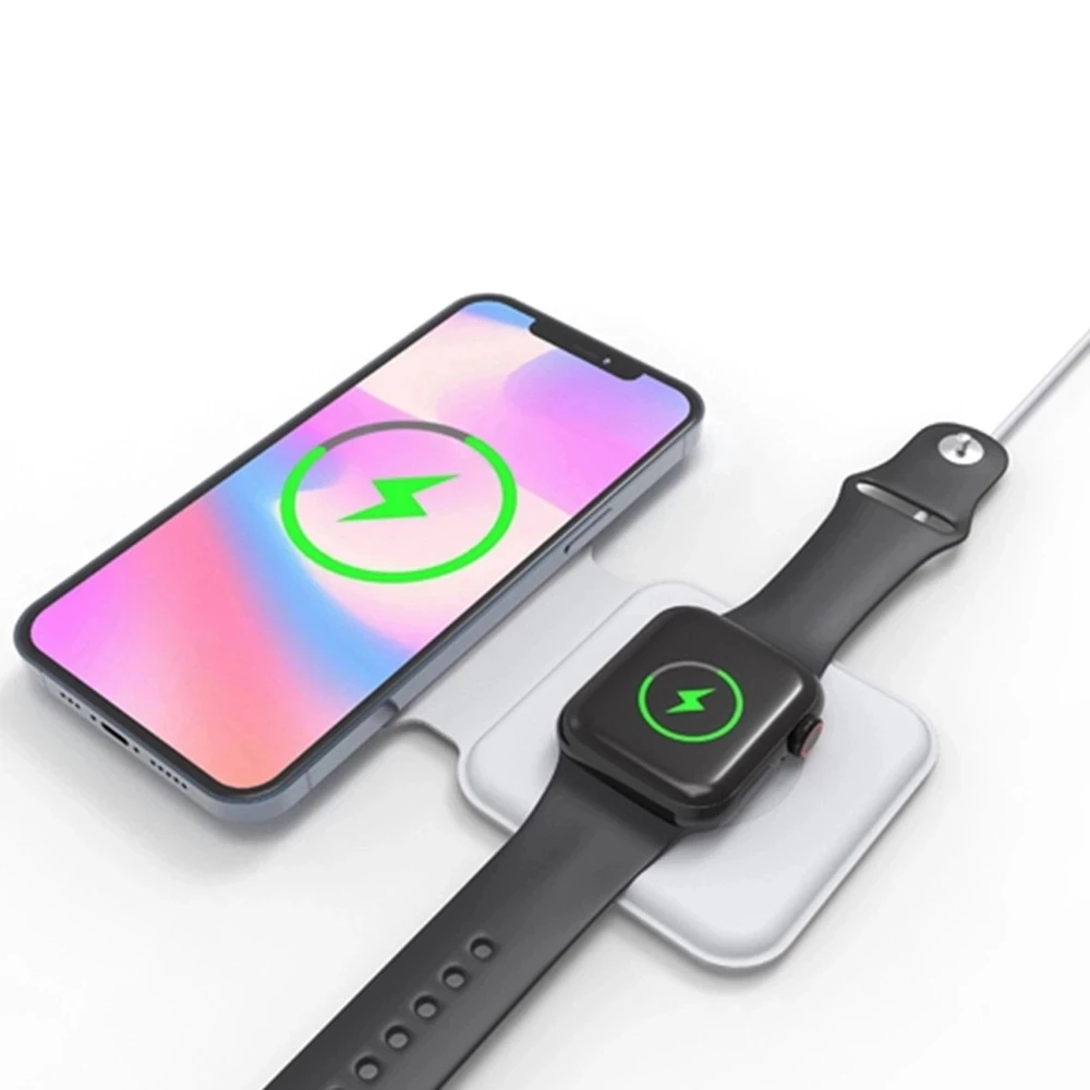 Langwei Hottest Selling Mobile Phone Magnetic Charger Portable Dual Magsafe Wireless Charger For iPhone 12Pro Max Watch Airpods
Langwei Hottest Selling Mobile Phone Magnetic Charger Portable Dual Magsafe Wireless Charger For iPhone 12Pro Max Watch Airpods