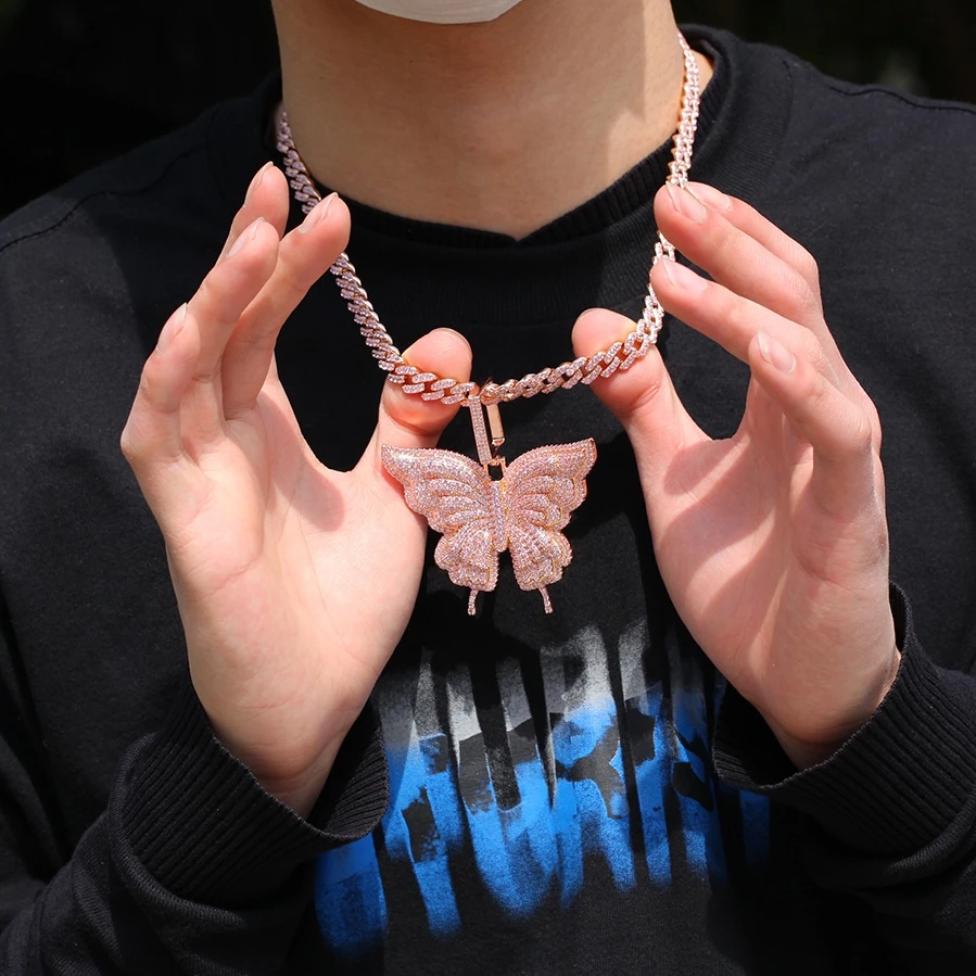 HipHop Statement Diamond Crystal Jewelry Pink Butterfly Hip Hop Zircon Chain Necklace//, Siver,steel corol, gold, rose gold,customized
HipHop Statement Diamond Crystal Jewelry Pink Butterfly Hip Hop Zircon Chain Necklace//, Siver,steel corol, gold, rose gold,customized