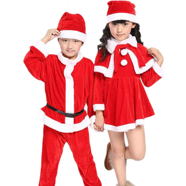 זול סיטונאי חג המולד סנטה קלאוס תלבושות חליפה לילדים