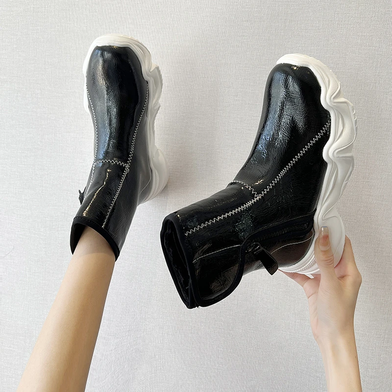 New arrival 2022 fashion winter shoes for women latest platform white heel ankle boots, Black
New arrival 2022 fashion winter shoes for women latest platform white heel ankle boots, Black