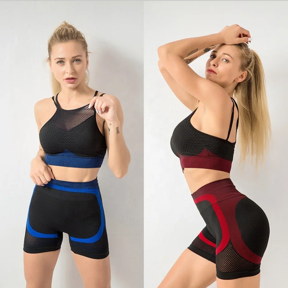 2020 Amazon hot sale 2 Pc Seamless Yoga Set Sport Suit Women Workout Clothes Short Sleeve Crop Top Yoga Shorts, Blue
2020 Amazon hot sale 2 Pc Seamless Yoga Set Sport Suit Women Workout Clothes Short Sleeve Crop Top Yoga Shorts, Blue