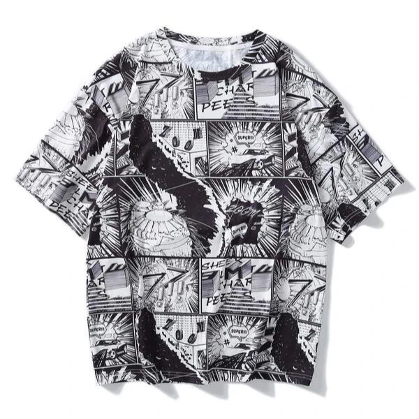 hip-hop street custom brand graphic loose fit Mens Comic Print Drop Shoulder Tee Workout Fitness outdoor Polyester T sweatShirts, Customized colors
hip-hop street custom brand graphic loose fit Mens Comic Print Drop Shoulder Tee Workout Fitness outdoor Polyester T sweatShirts, Customized colors
