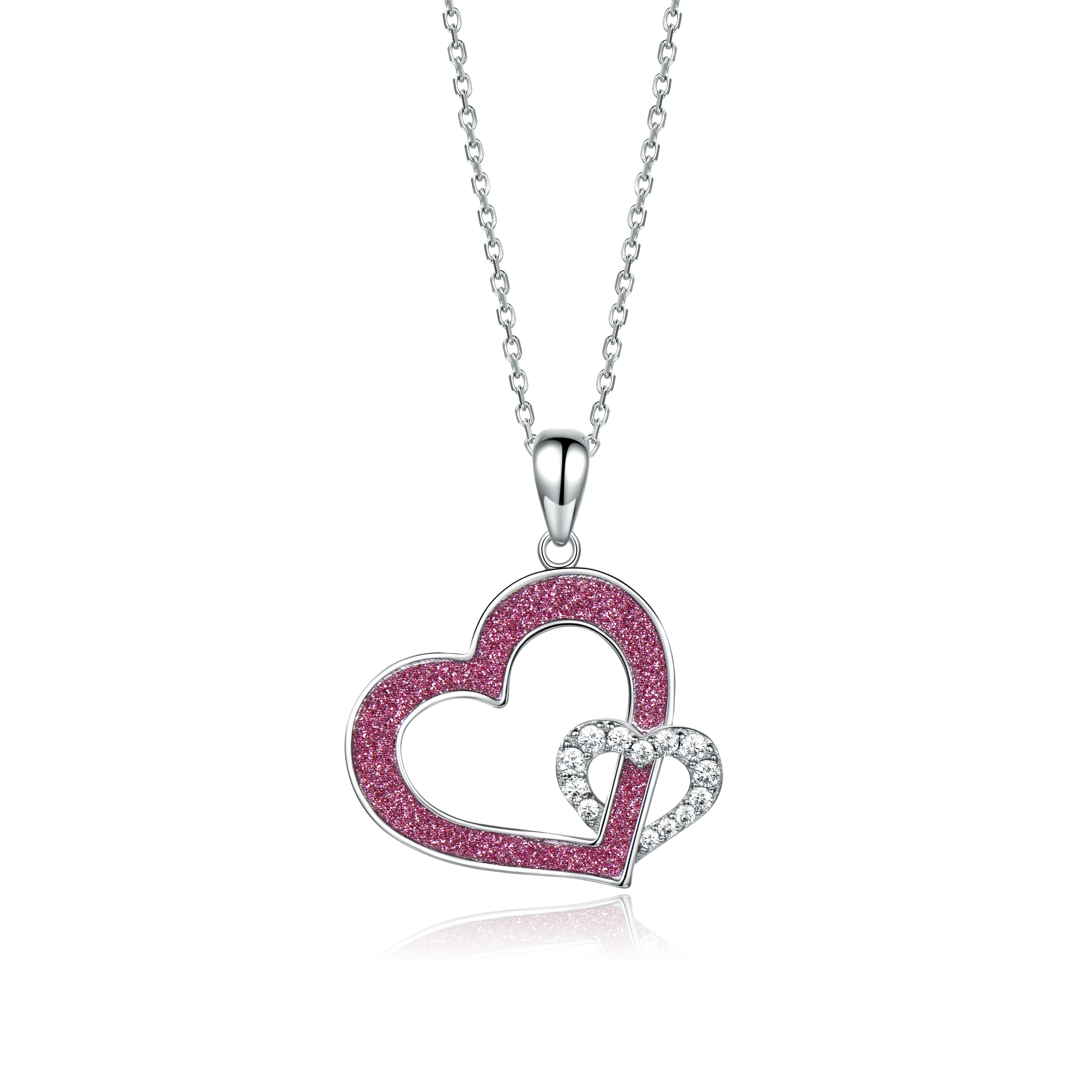 Wholesale New Design Heart To Heart Pendant 925 Sterling Silver Double Heart Shape Pendant Necklace, Rose gold plated
Wholesale New Design Heart To Heart Pendant 925 Sterling Silver Double Heart Shape Pendant Necklace, Rose gold plated