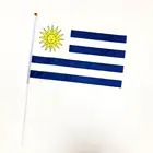 Ruiyuan/68D Polyester Uruguay Flag Custom Waving Hand High Quality With Wooden Pole Activity Parade Sports Flags