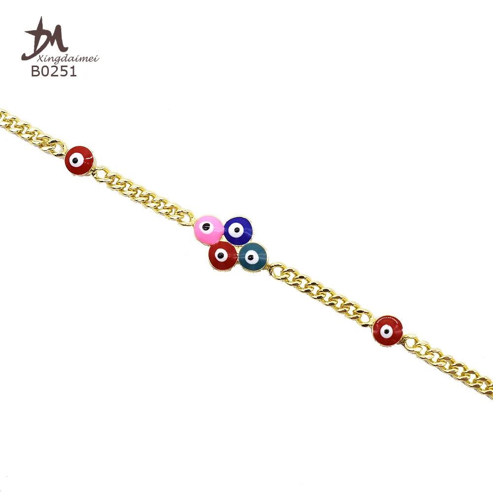 B0251 Mixed eyes bracelet charm Eyes bracelet 18k gold women gold chain ankle bracelet
B0251 Mixed eyes bracelet charm Eyes bracelet 18k gold women gold chain ankle bracelet