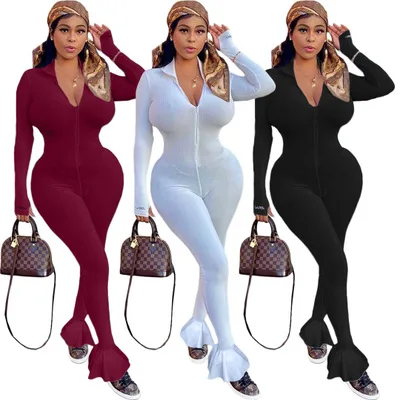 Wholesale Pure Color Plus Size Jumpsuits luckylabel flare leg One Piece Sports Bodycon Women Jumpsuits
Wholesale Pure Color Plus Size Jumpsuits luckylabel flare leg One Piece Sports Bodycon Women Jumpsuits