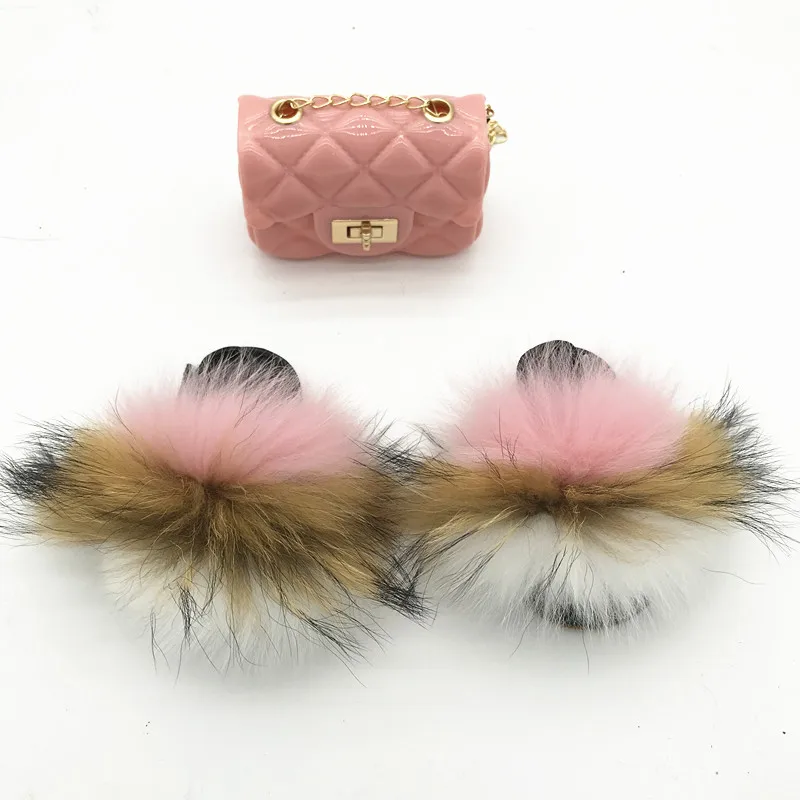 colorful real fox fur Slippers without strap little girl mini cute purse fashion baby jelly bag set for kids and toddlers, We can do any color
colorful real fox fur Slippers without strap little girl mini cute purse fashion baby jelly bag set for kids and toddlers, We can do any color