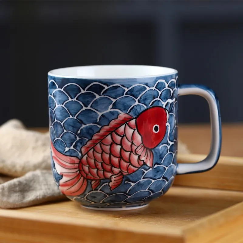 Color hand-painted underglaze color carp large-capacity ceramic mug, As the picture show
Color hand-painted underglaze color carp large-capacity ceramic mug, As the picture show
