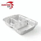 disposable take-out 3 compartment aluminum foil fast food container