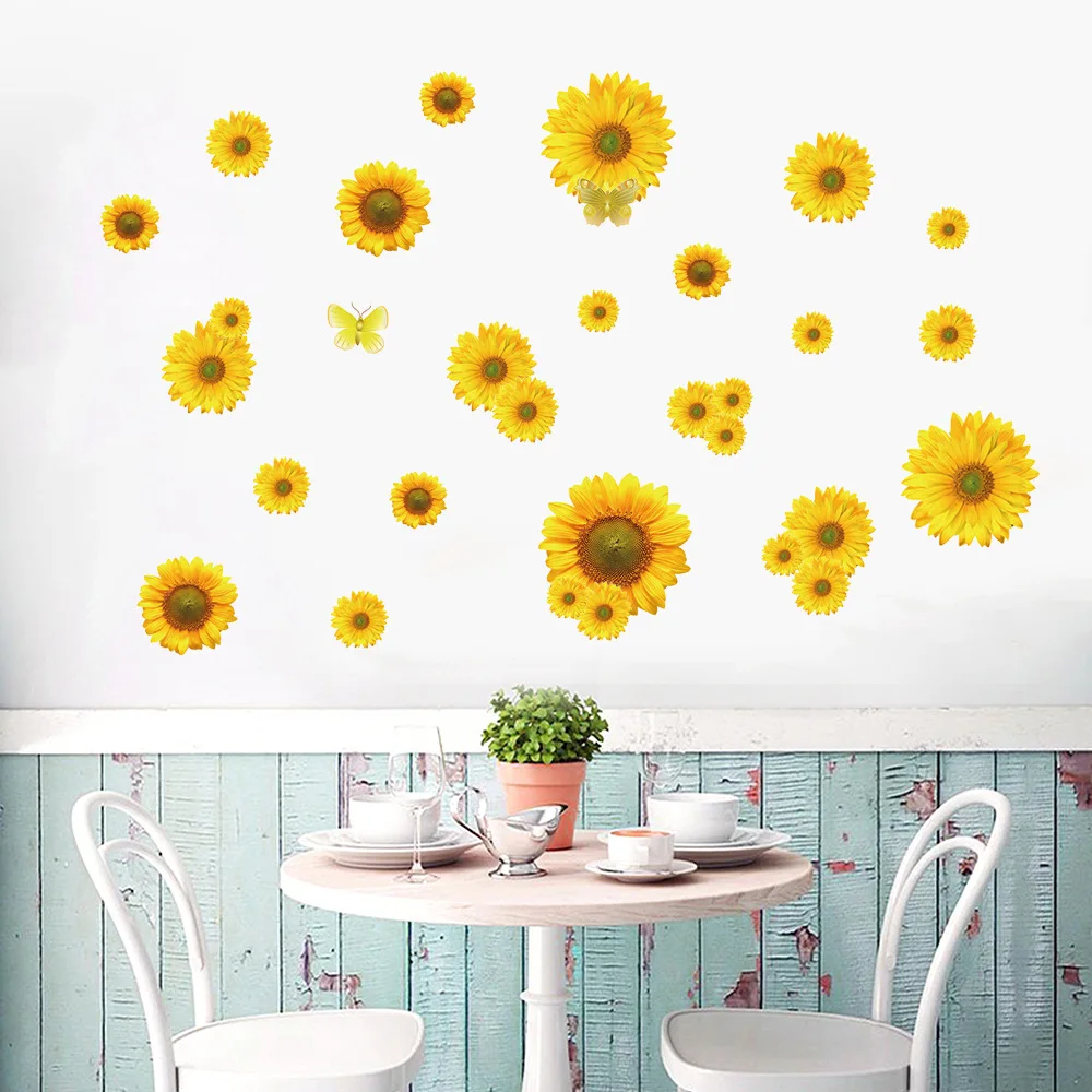 New Sunflower Butterfly Wall Sticker For Bedroom Home Decoration Living Room Kids DIY Flat PVC Wall Paper Sticker
New Sunflower Butterfly Wall Sticker For Bedroom Home Decoration Living Room Kids DIY Flat PVC Wall Paper Sticker