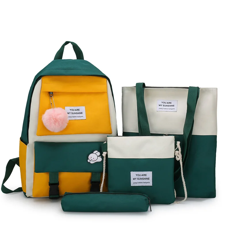 unisex teenager gift cute lovely Canvas girls 4 pcs purse four pieces comfortable backpack shoulders bag Promotional
unisex teenager gift cute lovely Canvas girls 4 pcs purse four pieces comfortable backpack shoulders bag Promotional