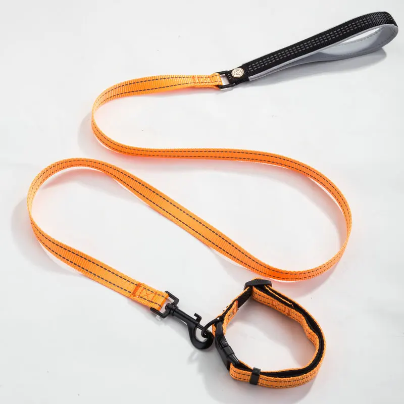 Custom printed reflective nylon rope dog leash luminous pet cat and dog collar leash
Custom printed reflective nylon rope dog leash luminous pet cat and dog collar leash