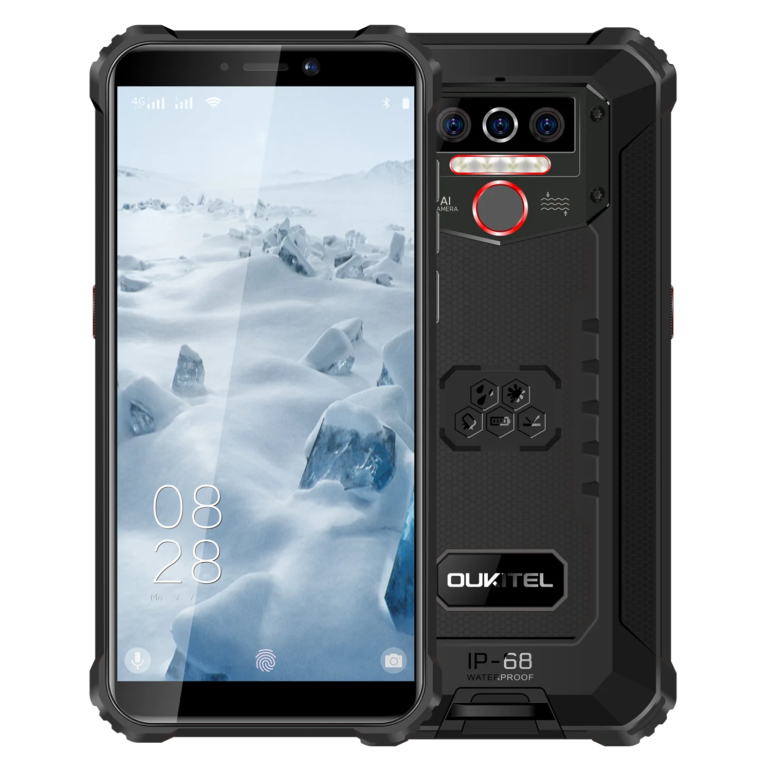 

OUKITEL WP5 Pro 5.5inch 4G Rugged waterproof mobile 4GB+64GB Android 10.0 Smartphone 8000mAh 4 Camera dual SIM card cellphones