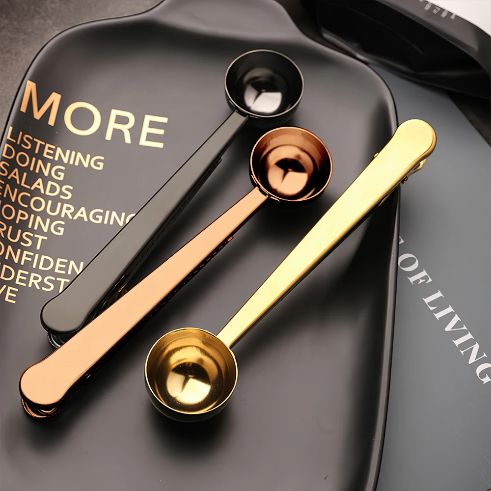15 ml stainless steel coffee measuring spoon for coffee shop with integrated airtight bag clip
15 ml stainless steel coffee measuring spoon for coffee shop with integrated airtight bag clip
