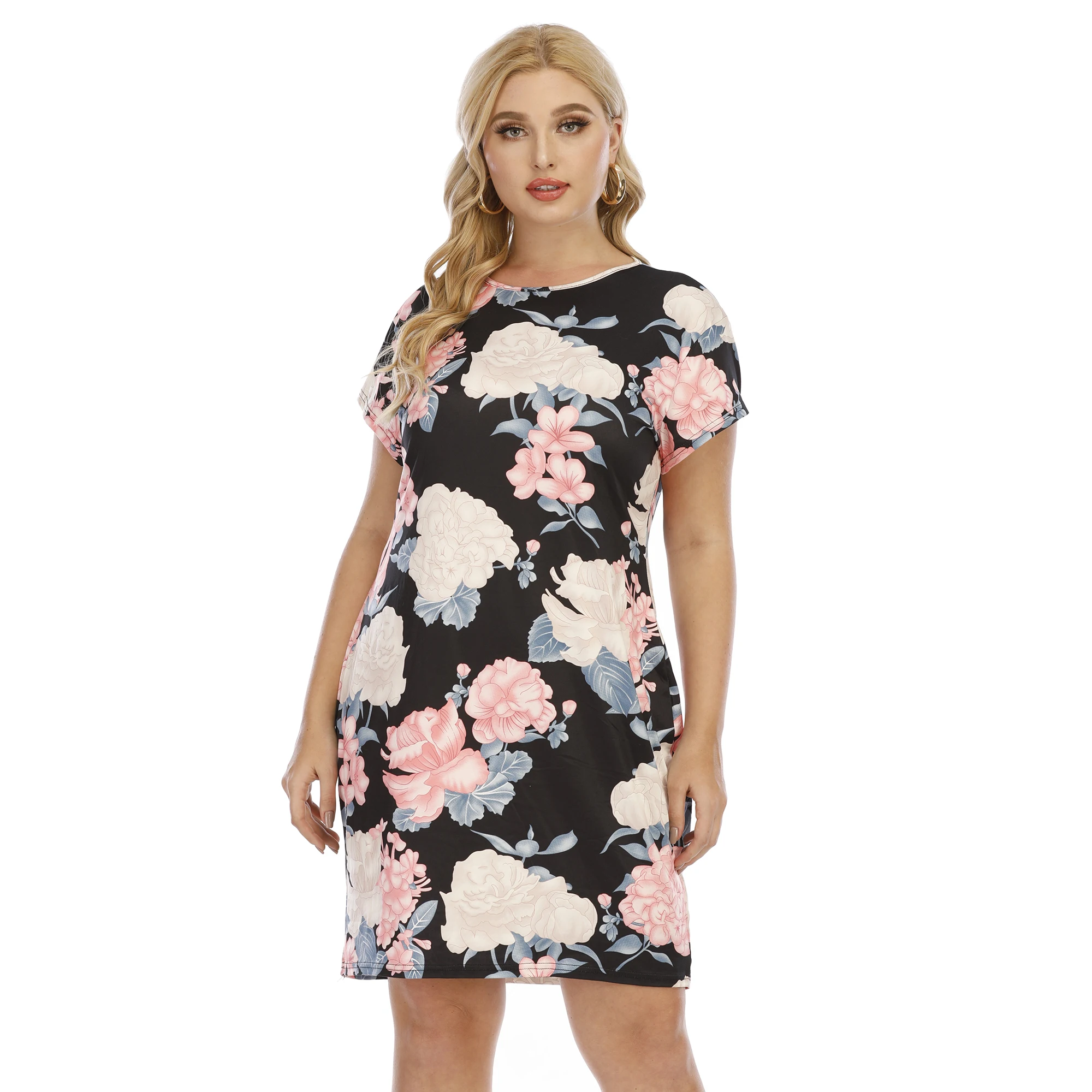 Plus Sizes Apparel Manufacturer Womens Clothing Summer Bodycon Floral Print Dresses, Black
Plus Sizes Apparel Manufacturer Womens Clothing Summer Bodycon Floral Print Dresses, Black