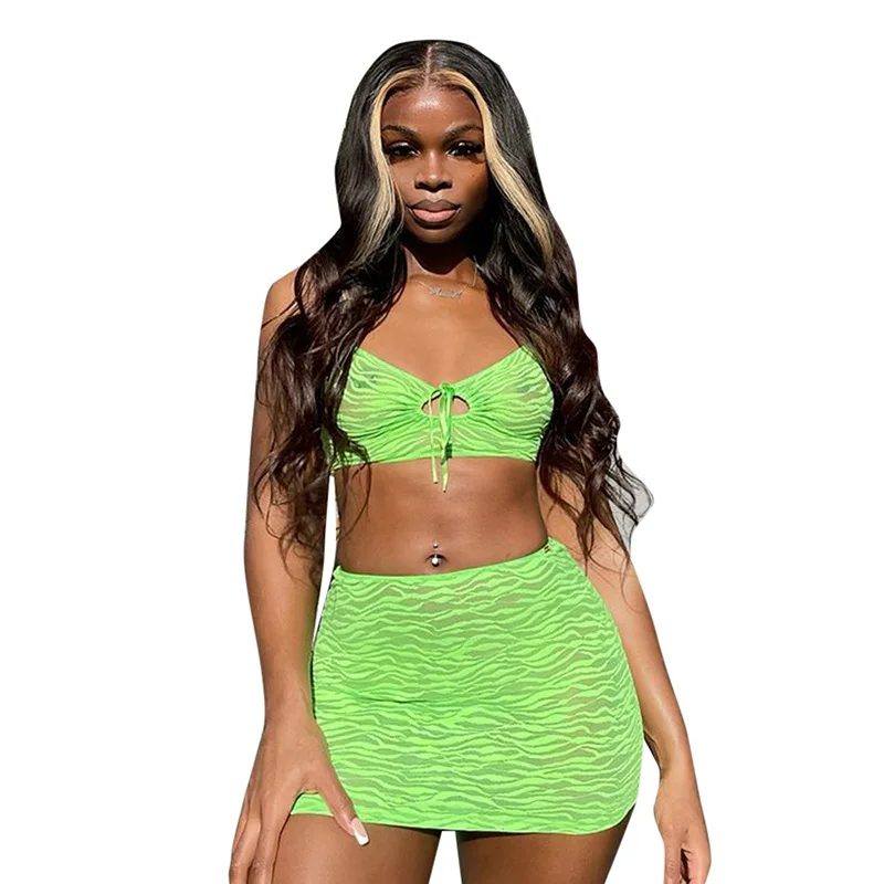 2 Piece Sets Summer Women Two Pieces Sexy Green Print Sling Cutout High Waist Drawstring Bodycon Skirt Sexy Suumer Sets Party
2 Piece Sets Summer Women Two Pieces Sexy Green Print Sling Cutout High Waist Drawstring Bodycon Skirt Sexy Suumer Sets Party