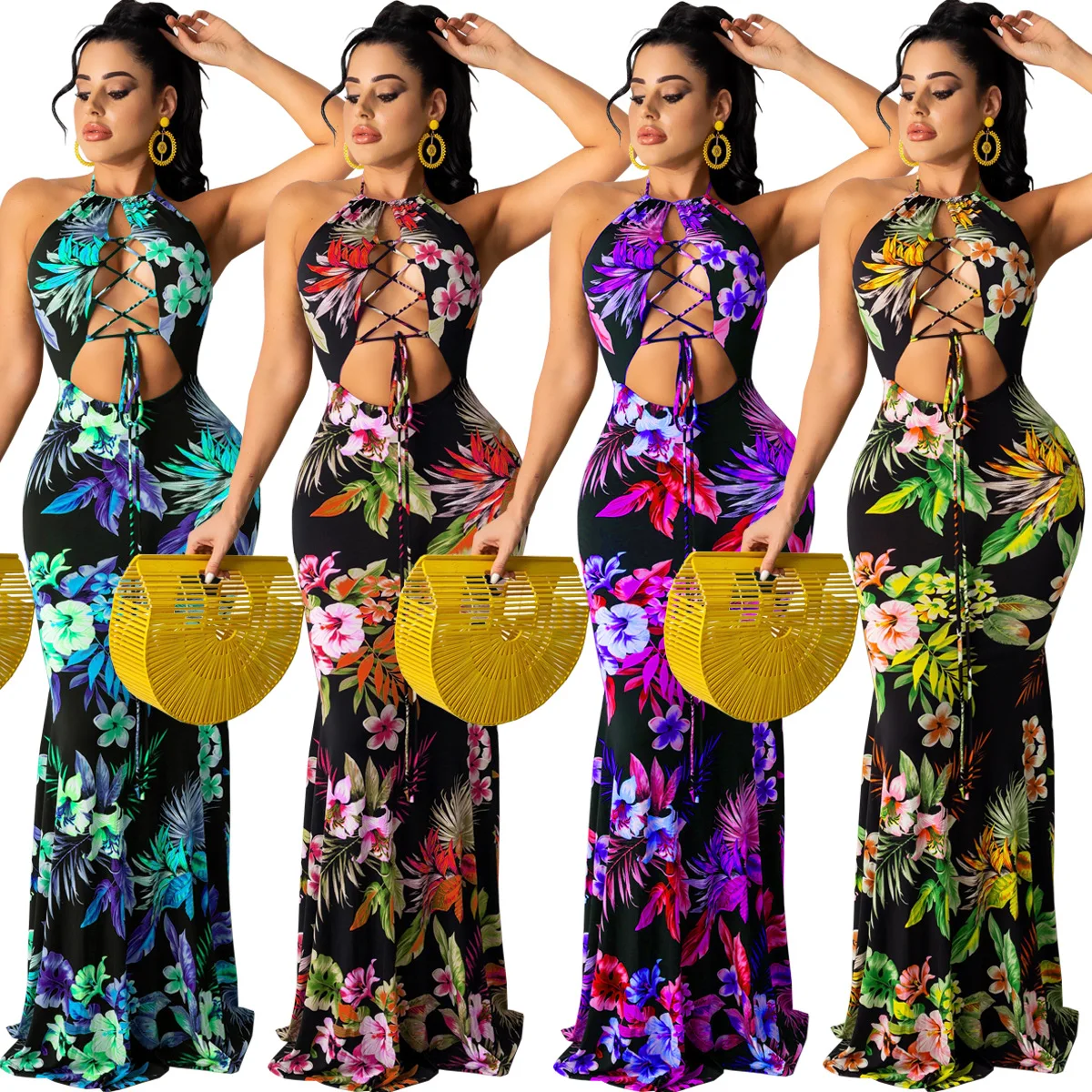 New Style Women's Clothing European and American Fashion Sexy Halter Neck Halter Printed Long Dress Dress with Tie Rope, Picture
New Style Women's Clothing European and American Fashion Sexy Halter Neck Halter Printed Long Dress Dress with Tie Rope, Picture