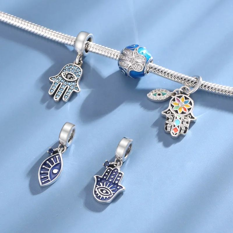 Real 925 sterling silver Hand of Fatima Evil Blue Eye CZ Pendant Enamel colorful Fit Original Bracelet Women jewelry Wholesale
Real 925 sterling silver Hand of Fatima Evil Blue Eye CZ Pendant Enamel colorful Fit Original Bracelet Women jewelry Wholesale
