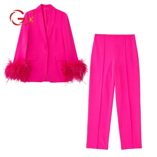GX0793 Fashion luxury quality autumn casual suits women lapel deep v-neck long feather sleeve blazer and pants 2 piece sets
GX0793 Fashion luxury quality autumn casual suits women lapel deep v-neck long feather sleeve blazer and pants 2 piece sets