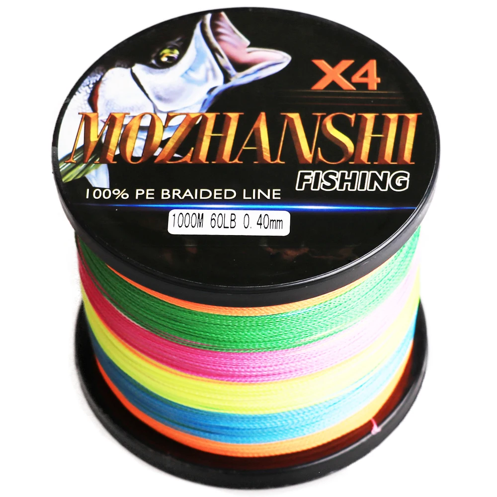 MOZHANSHI 4 Strands 100M-5000M 6-100LBS 100% PE Braided Multifilament Fishing Line Wire, Black,blue,green,yellow,white,red,grey, multicolor and so on