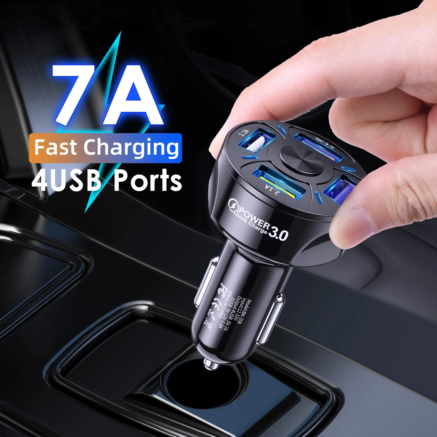 4 USB QC 3.0 Car Charger Quick Charge 3.0 Phone Car Fast Front Back Charger Adapter Car Portable Charger for Mobilephone
4 USB QC 3.0 Car Charger Quick Charge 3.0 Phone Car Fast Front Back Charger Adapter Car Portable Charger for Mobilephone