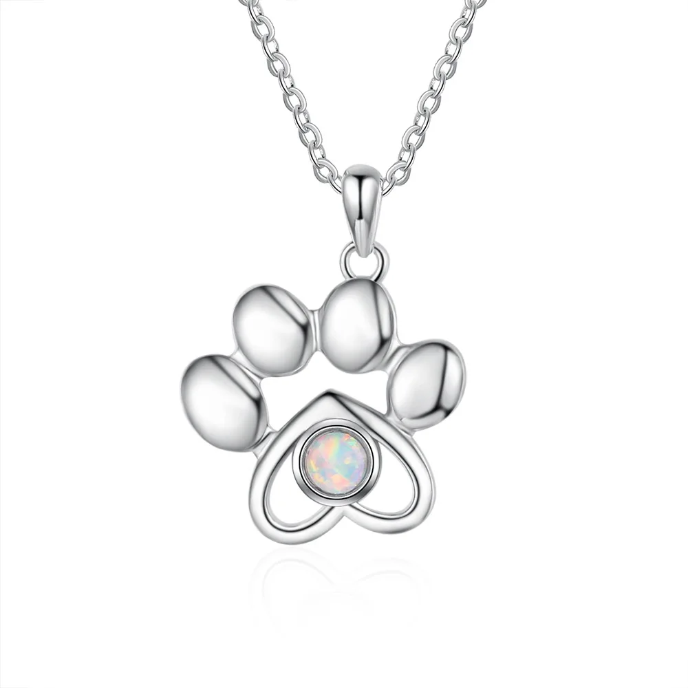 Poya Fashion Dainty S925 Sterling Silver White Opal Inlay Pendant Cat Dog Paw Print Necklace
Poya Fashion Dainty S925 Sterling Silver White Opal Inlay Pendant Cat Dog Paw Print Necklace