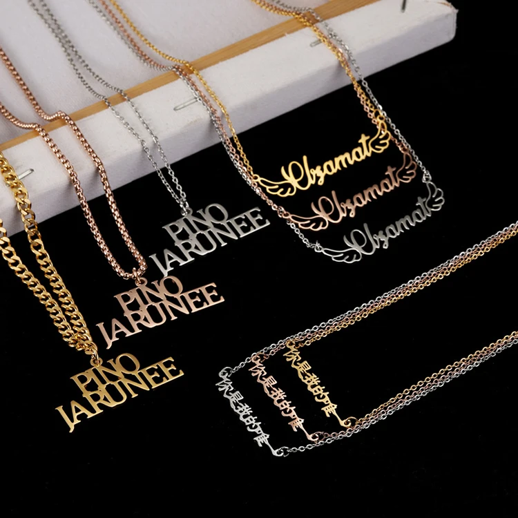 DIY personalized stainless steel English letter name custom necklace 18k gold clavicle chain holiday gift
DIY personalized stainless steel English letter name custom necklace 18k gold clavicle chain holiday gift