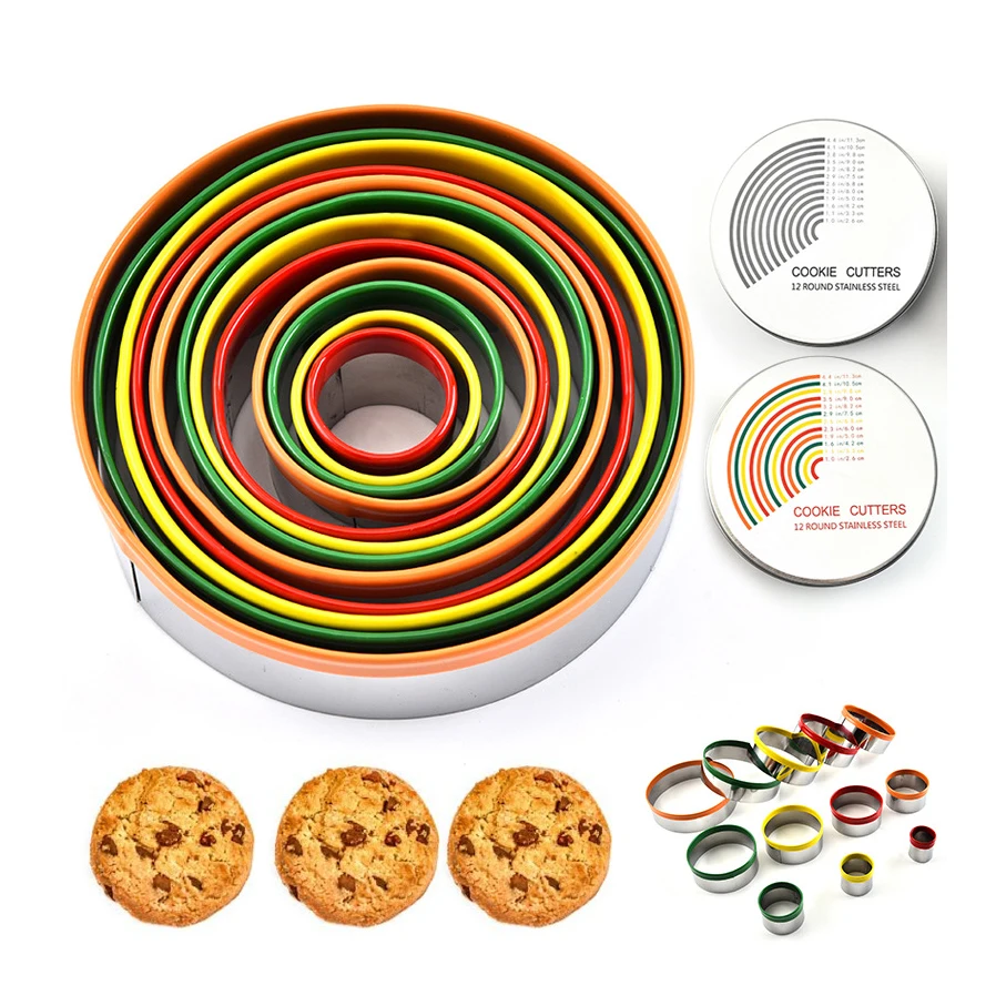12 Piece DIY Pastry Baking Tool Metal Stainless Steel Round Shape Cake Mold Cookie Maker Biscuit Cutter Set
12 Piece DIY Pastry Baking Tool Metal Stainless Steel Round Shape Cake Mold Cookie Maker Biscuit Cutter Set