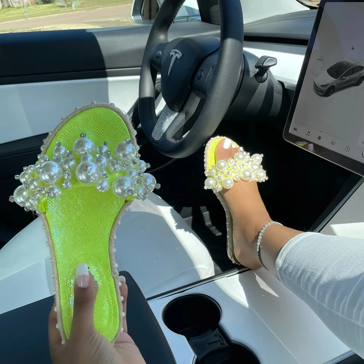 Women's flat pearl explosion style fashionable round toe dolid color outdoor large plus size sandals
Women's flat pearl explosion style fashionable round toe dolid color outdoor large plus size sandals