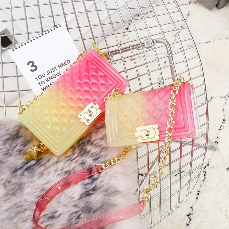 Europe New Popular Special Designer Eco Colored PVC Classic Diamond Women Clear Jelly Purse with Chain, Colored jelly purse
Europe New Popular Special Designer Eco Colored PVC Classic Diamond Women Clear Jelly Purse with Chain, Colored jelly purse